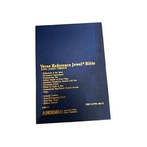 Vintage Holman KJV Verse Reference Jewel Bible Genuine Leather Boxed 4680-70